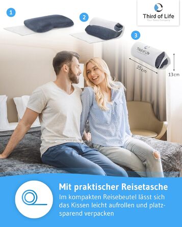 Ортопедична подушка maBELLA з ефектом пам'яті (Memory Foam) та терморегулюючим чохлом Thermic Quickdry