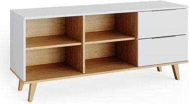 Комод Vicco Nautica білий/сонома, 134x61 см, 2 шухляди