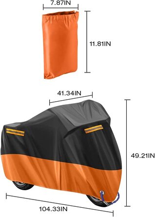 Мотоциклетний чохол водонепроникний 210D Oxford для Harley-Davidson, Honda, Suzuki, Kawasaki, Yamaha, антипиловий, захист від подряпин, для вулиці, 2XL (245×105×125 см), помаранчевий