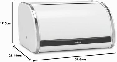 Хлібниця Brabantia Roll-Top з кришкою-ролетом, біла, середній розмір, 306044