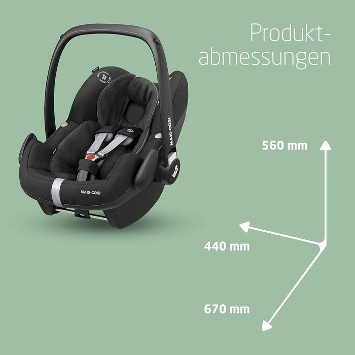Автокрісло для новонароджених Maxi-Cosi Pebble Pro i-Size (0-12 місяців, 45-75 см), Essential Black