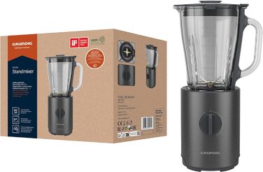 Професійний стаціонарний блендер Grundig Delisia Novus SM 7140, 1,5 л, 800 Вт, 6-лезовий ніж із цирконієвим покриттям, 5 швидкостей + імпульсний режим, нержавіюча сталь