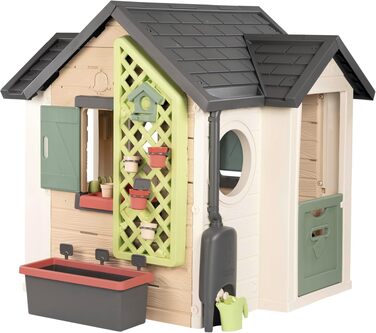 Дитячий садовий будиночок Smoby Life Garten Spielhaus 128x132x135 см з переробленого пластику - для дітей від 2 років