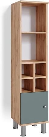 Пенал для ванної Vicco Fynn, зелений/дуб золотий, 30x130,6 см, маленькі дверцята