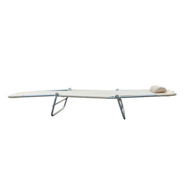 Outsunny Sun Lounger Садовий шезлонг Relax Lounger 4 кольори кремовий, складний і стійкий до погодних умов для саду, балкона, тераси