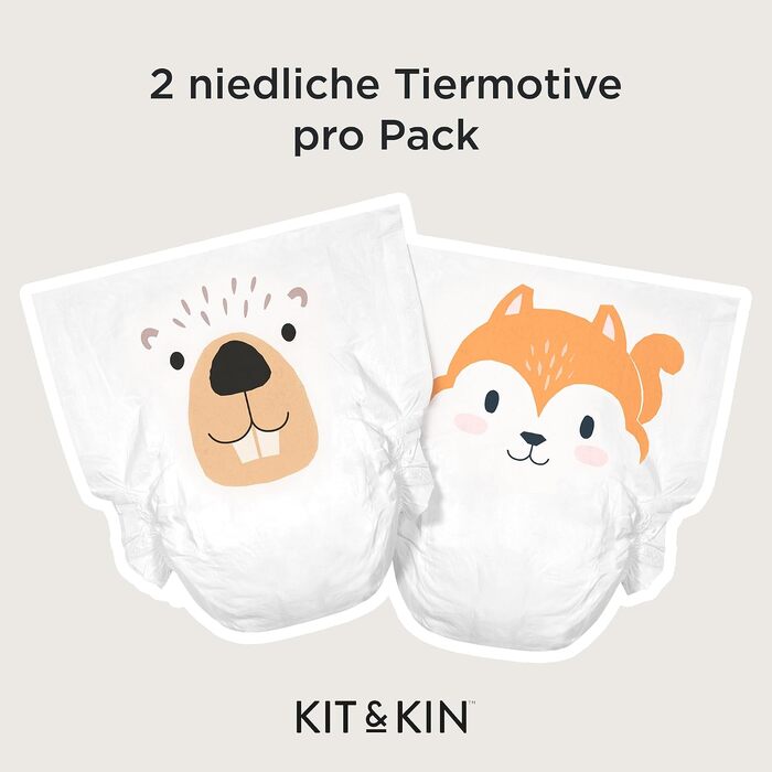 Преміум підгузки для новонароджених Kit & Kin, розмір 1 (2-5 кг), гіпоалергенні та веганські, 152 шт.