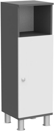 Пенал для ванної Vicco Fynn, антрацит/білий глянець, 30x95 см