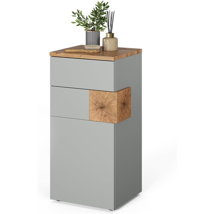 Тумба під умивальник Vicco Eden, 70 x 64.5 см, 2 шухляди, сіра, шафа для ванної кімнати