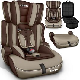 Автокрісло KIDUKU® 9-36 кг (1-12 років) 3-в-1, ECE R129/03, групи 1/2/3, для дітей, коричневе/бежеве