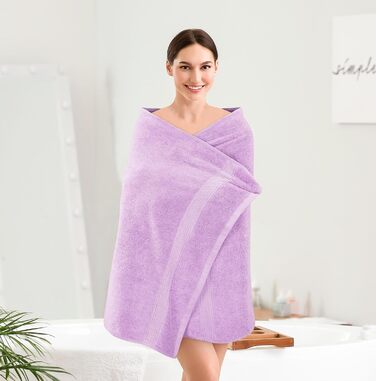 Рушники для ванної Utopia Towels, набір 4 шт, лаванда, 100% бавовна, 600 г/м², м'які та дуже вбираючі, швидко сохнуть, для щоденного використання