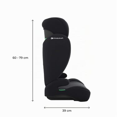 Дитяче автокрісло Kinderkraft I-SPARK 2 PRO (100-150 см), 2в1, стандарт i-Size, чорне