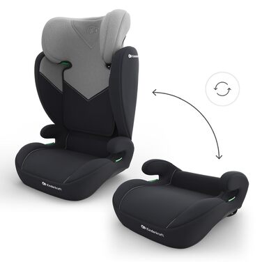 Дитяче автокрісло Kinderkraft I-SPARK 2 PRO (100-150 см), i-Size, 2 в 1, чорне/сіре