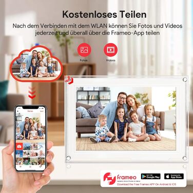 Цифровий фоторамка 10,1" з Wi-Fi, 32GB, IPS 1280 x 800, сенсорний екран, автоповорот, Frameo App