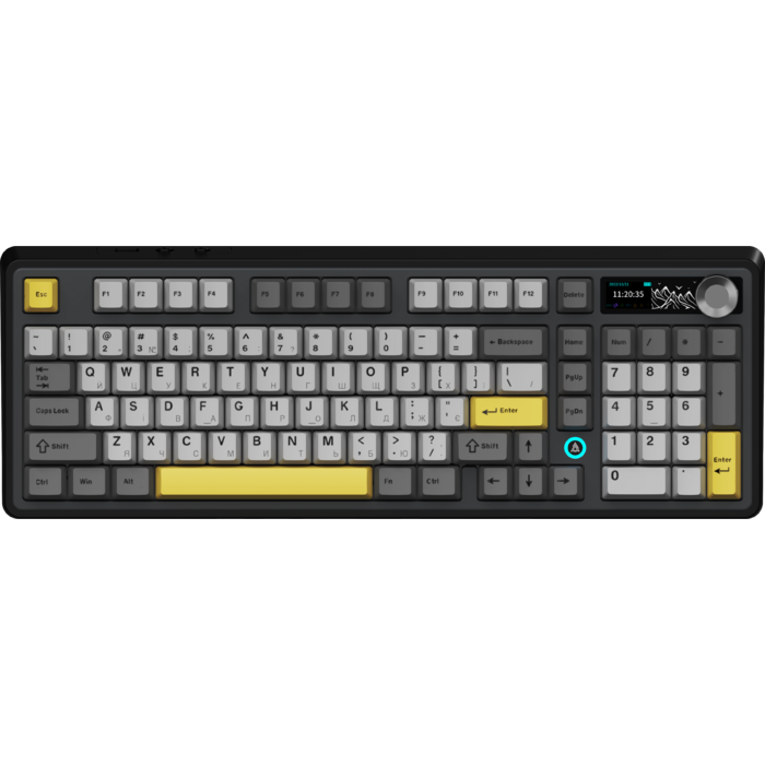 Бездротова механічна клавіатура Ajazz AK980 V2 Maillard Switch Black (AK980-V2-M-BGY)