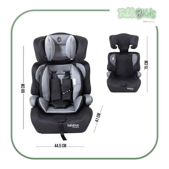Автокрісло Kinderautositz 9-36 кг з 3-точковим ременем безпеки, регульованою підголівником, ECE R129/03, для дітей 15 місяців - 150 см