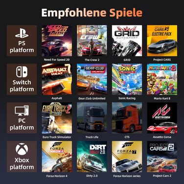 Ігровий кермо NBCP R270 з педалями, 270°, вібрація, для PC/PS3/PS4/Xbox One/Series X/S/Nintendo Switch – для гоночних ігор