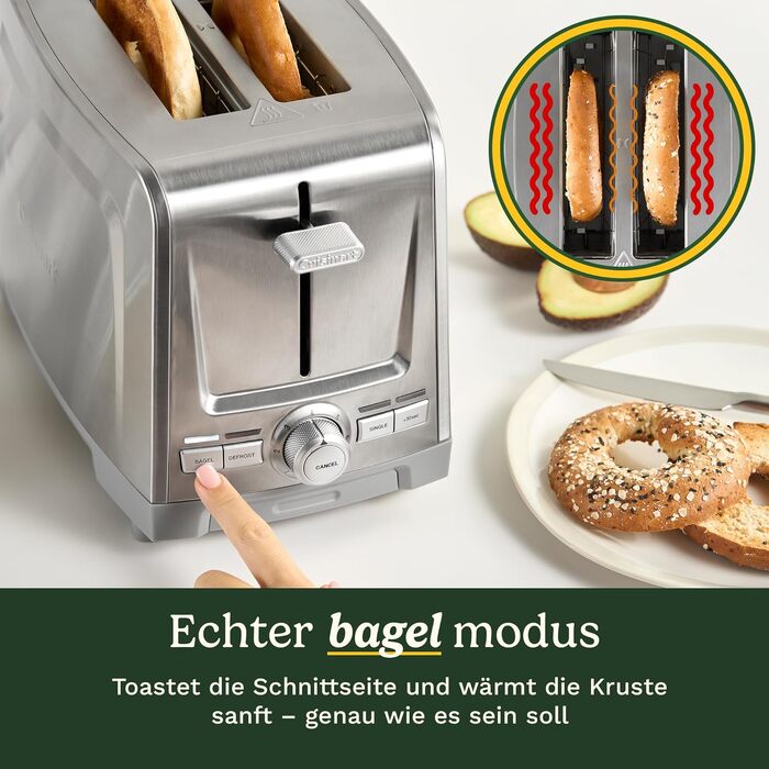 Тостер Cuisinart Core Collection на 2 тости | Для хліба Artisan | Режим для бейглів | Підйом тостів Quickview™ | Функція розморожування та підсмажування однієї скибки | Нержавіюча сталь