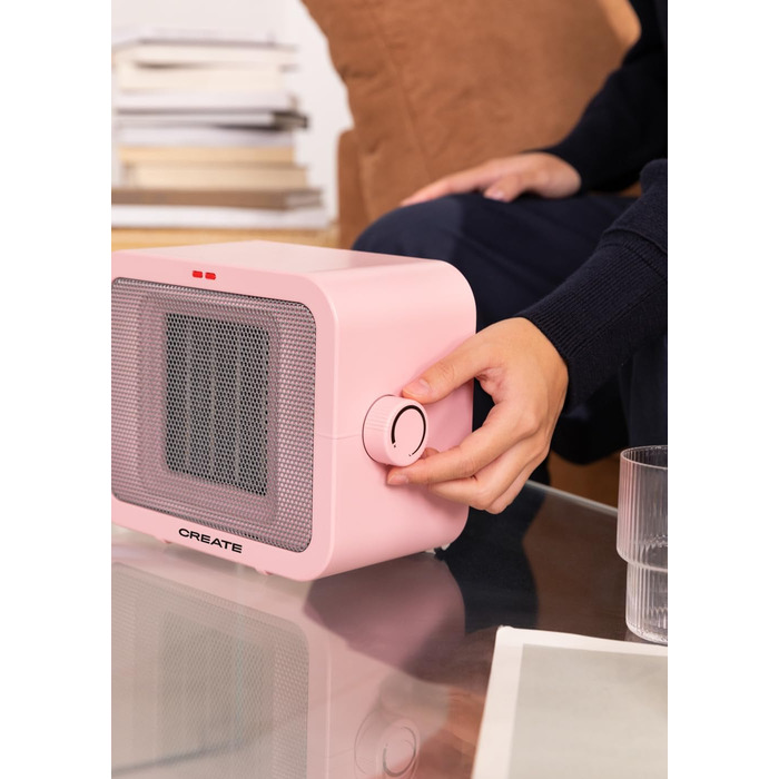 Керамічний обігрівач CREATE WARM BOX рожевий, 1500 Вт, портативний, 2 режими, термостат, PTC, захист від перегріву