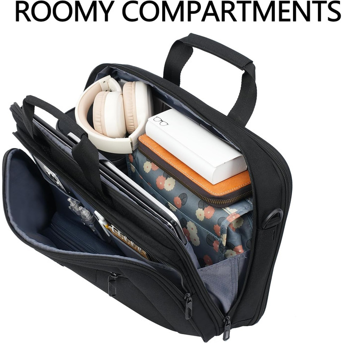 Сумка для ноутбука VANKEAN Premium Briefcase, чохол-кейс для ноутбука до 15.6 дюймів, чорний