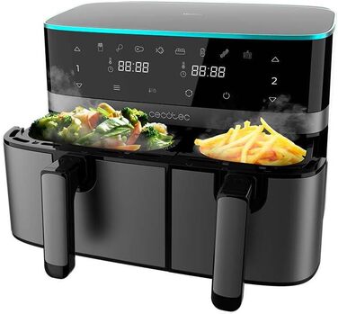 Аерофритюрниця Cecotec CecoFry Advance Double 9 л, 2850 Вт, цифрова, подвійна чаша, PerfectCook, для здорового харчування