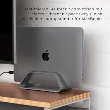 Підставка для ноутбука Vertikaler: стильна підставка для MacBook, MacBook Air, MacBook Pro (сірий)
