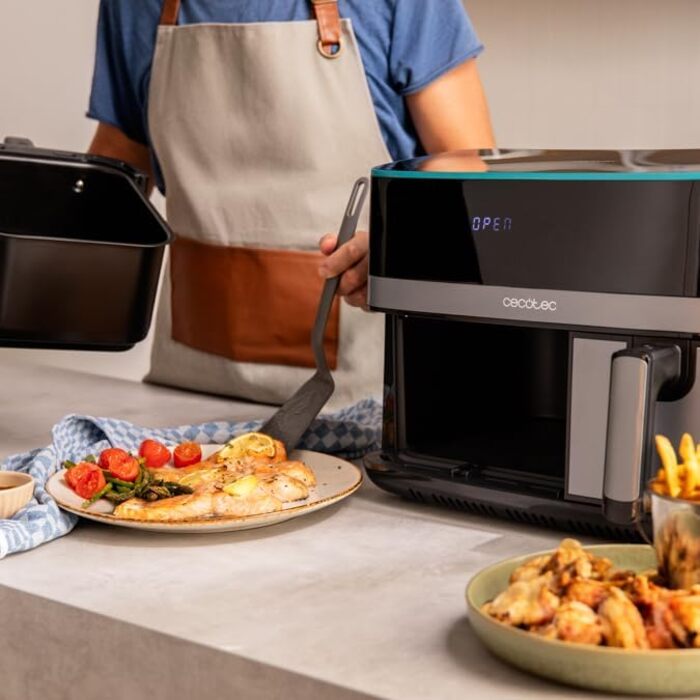 Аерофритюрниця Cecotec CecoFry Advance Double 9 л, 2850 Вт, цифрова, подвійна чаша, PerfectCook, для здорового харчування