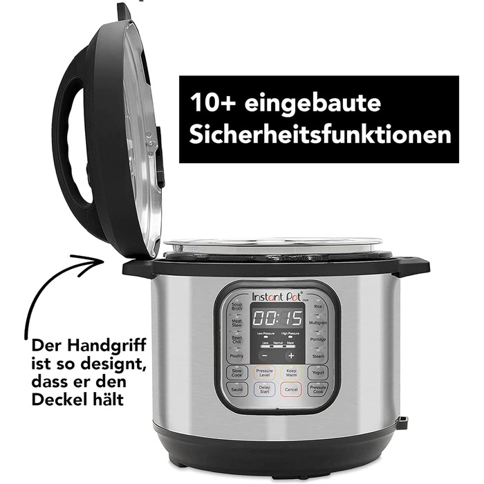 Мультиварка Instant Pot Duo 3л – електрична, 7-в-1, з нержавіючої сталі, скороварка, рисоварка, пароварка, йогуртниця