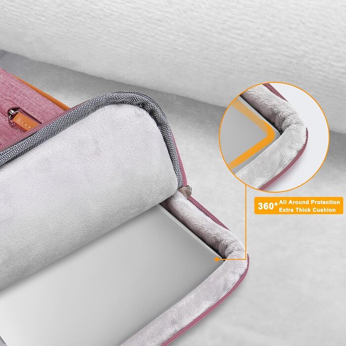 Чохол-сумка для ноутбука MOSISO 360° для MacBook Pro M1 M2 M3 M4 M5, Lenovo, HP (13.3 дюймів, Колір: Пильно-рожевий)