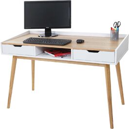 Письмовий стіл Mendler HWC-A70, комп'ютерний, 120x55 см, МДФ, під шпон ясеня
