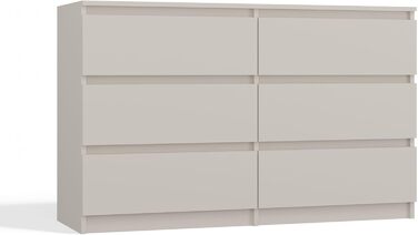Комод CDF Malwa M6 120 антрацит-дуб, 6 ящиків, для документів і речей, для вітальні, спальні, дитячої та офісу