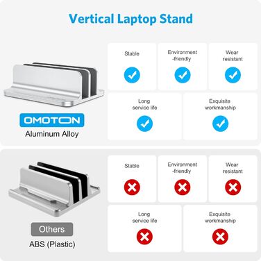 Підставка для ноутбука OMOTON, регульована, для MacBook Air/Pro (до 17.3 дюймів), срібна