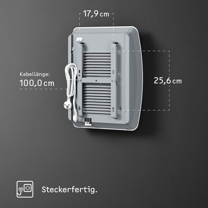 Електричний конвектор STIEBEL ELTRON CK 20 Premium, 2 кВт, для 25 м², VDE, LC-дисплей, тижневий таймер, 120 хв таймер, безшумний режим, енергоощадний обігрівач для ванної