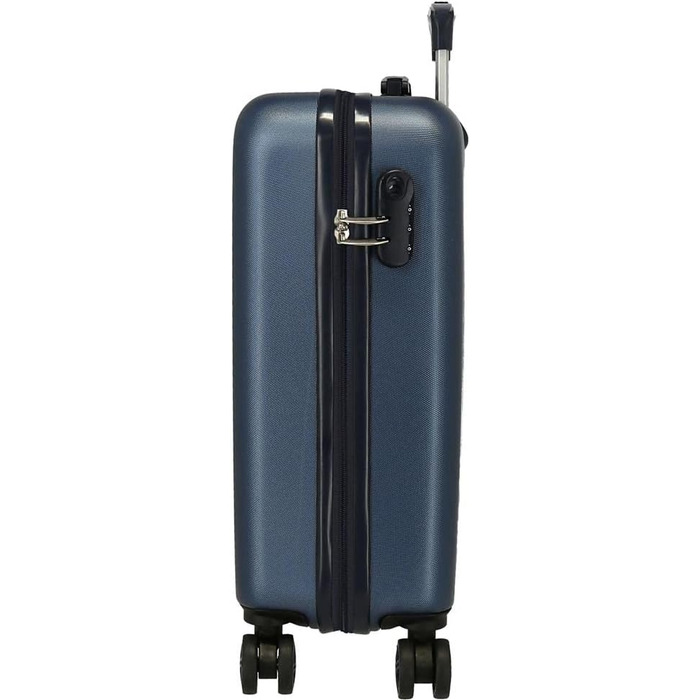 Дорожній чемодан Enso Travel Time, синій, 38x55x20 см, жорсткий пластик, 35 л, 2 кг, 4 колеса, бічний кодовий замок, ручна поклажа