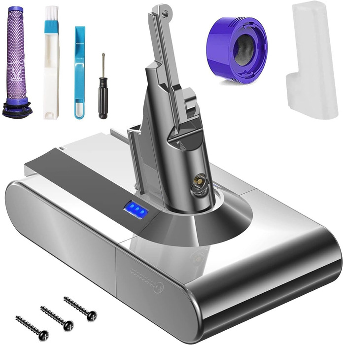 Акумулятор Homesuit V8 21,6V 4600mAh для пилососів Dyson V8 Absolute Animal Motorhead, сумісний, заміна акумулятора SV10 для бездротових пилососів Dyson V8 серії