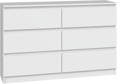 Комод CDF Malwa M6 120 білий, 6 шухляд для документів, речей, для вітальні, спальні, дитячої та офісу
