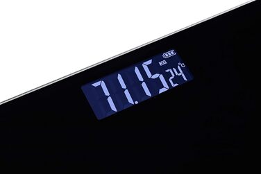 Grundig цифрова вага для людей 180 кг, точність 50 г, чорна, великий дисплей, індикатор температури, 2 одиниці вимірювання