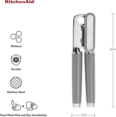 Відкривачка консервна та для пляшок KitchenAid Класична, сіра (CA Packaging)