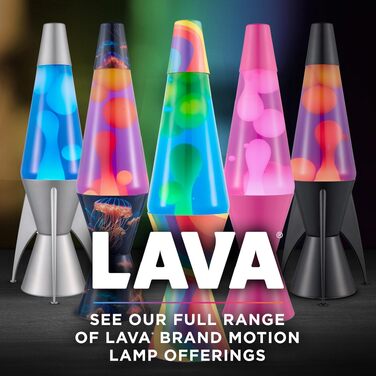 Класична лавова лампа Lava The Original Lamp Warped Rainbow (36.8 см) — жовтий віск, синя рідина, ретро-стиль