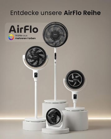 Вентилятор підлоговий Pro Breeze AirFlo Slim: 3 в 1, 70/100/130 см, 9 швидкостей, тихий, з пультом, таймером, для спальні та офісу (білий)