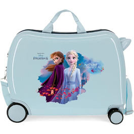 Дитячий валізу Disney Frozen Nature is Magical, синій, 50x39x20 см, ABS-пластик, 34 л, 2,1 кг, 4 колеса, з кодовим замком
