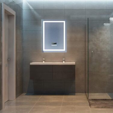 Дзеркало для ванної кімнати Kedia LED з підсвічуванням, 100x60 см, білий колір, Bluetooth, проти запотівання