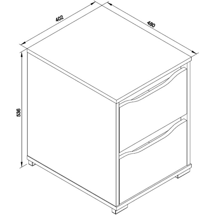 Комод Vicco Ruben білий, компактний 40x54 см