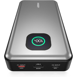 Powerbank 140W, 25000mAh з дисплеєм, PD3.1 для ноутбуків, MacBook, iPad, iPhone, Switch