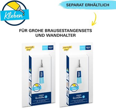 Набір для душу GROHE Vitalio 110, хром, 14 л/хв, 60 см (душова стійка, лійка з 2 струменями, шланг 1.75 м)