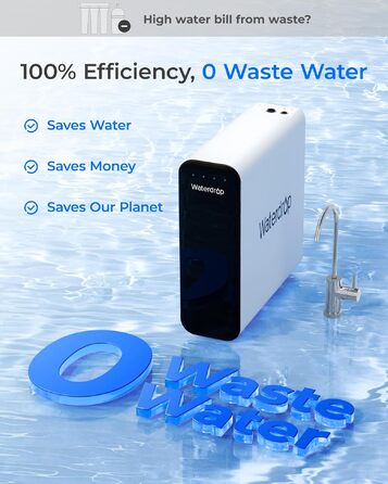 Фільтр для води Waterdrop TSU під мийку, 3-ступенева ультрафільтрація 0.01 мкм, з краном, без зливу, видаляє PFAS/PFOA