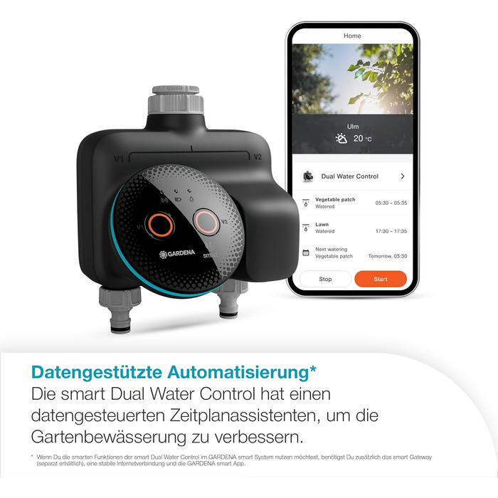Gardena smart Water Control 19033-20: Автоматичний полив для саду, інтеграція з розумним домом, захист від заморозків