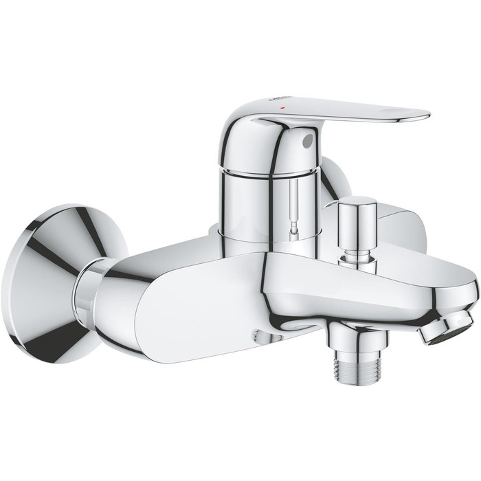 Змішувач для ванни Grohe Swift, хром, з інструментом, настінний, з автоматичним перемиканням ванна/душ, з зворотним клапаном, з металевими важелями, S-з'єднання, 24335001