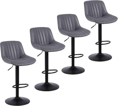 Youhauchair Барний стілець з підлокітниками, обертовий, регульований по висоті, сучасний кухонний барний стілець з коричневої еко-шкіри, 1 шт.