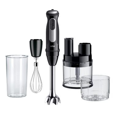 Блендер занурювальний Braun MultiQuick 5 MQ 50236 (білий, 1000 Вт) – з насадками, 21 швидкість, Turbo, нержавіюча сталь, EasyClick, SplashControl