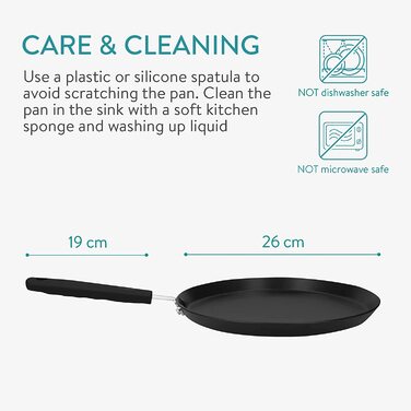 Сковорода для млинців Navaris Pancake Pan Palate Ham Pan - Сковорода для млинців 26 см - Усі поверхні для приготування їжі - Антипригарне покриття